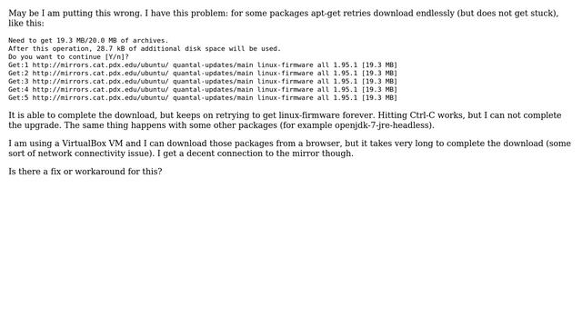 Ubuntu: Apt-get retries download endlessly смотреть онлайн
