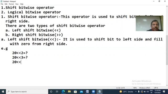 C PROGRAMMING(BITWISE OPERATOR-LEFT SHIFT) смотреть онлайн