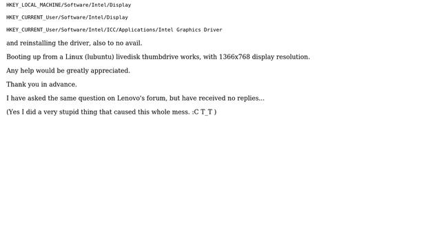 No display after "updating" intel HD graphics driver смотреть онлайн