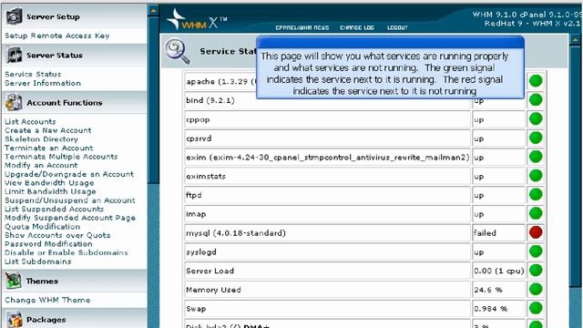 WHM Tutorials : How to view service information in whm смотреть онлайн