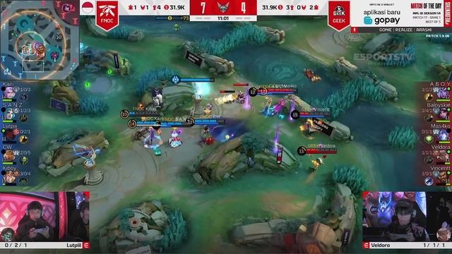 Fnatic ONIC Vs Geek Fam GAME 1 MPL ID S14 | GEEK VS FNOC ESPORTSTV