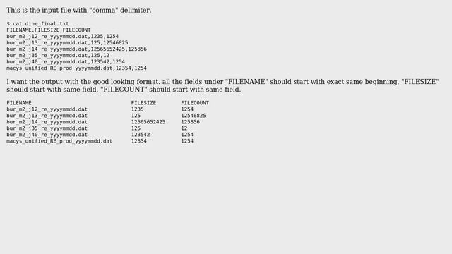 Unix & Linux: How to format the details in a text file using unix? смотреть онлайн