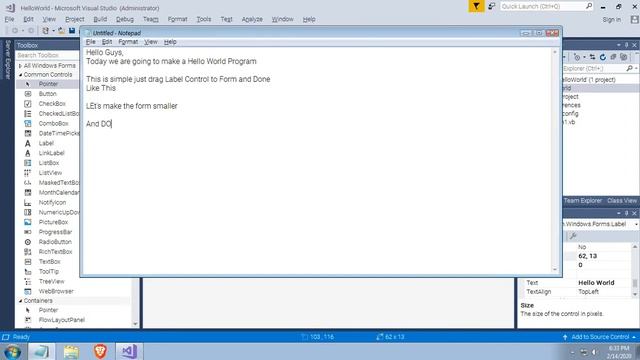 Hello World Program - VB.NET - Windows Form Application смотреть онлайн