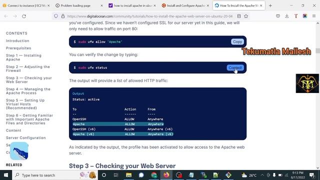 How to install Apache webserver on Aws Ubuntu смотреть онлайн