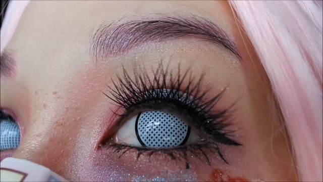 REVIEW: Contact Lenses - Sweety White Mesh AND Sweety Cyan Mesh (Sponsored by Uniqso) on dark eyes смотреть онлайн