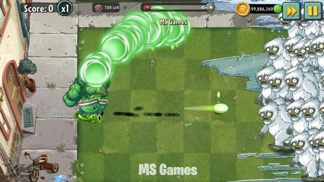 50 Plants Max Level With Pea Vine vs 100 Arena Yeti Zombies - PvZ 2 Challenge смотреть онлайн