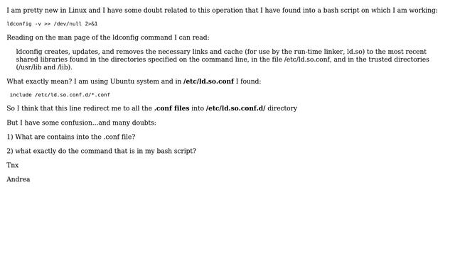 many doubts related to the ldconfig command? смотреть онлайн
