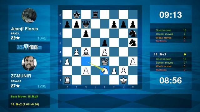 Chess Game Analysis: ZCMUNIR - Jeanjf Flores : 1-0 (By ChessFriends.com) смотреть онлайн