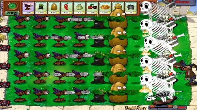 Plants vs Zombies Mod | Zombotany - All Gatling PEA Plants VS All Gargantuar смотреть онлайн