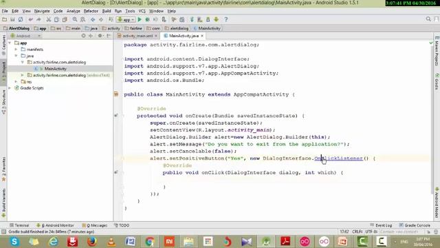 AlertDialog Code Example смотреть онлайн