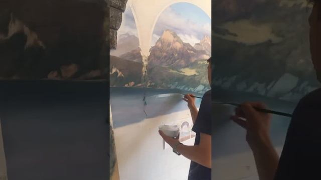 Роспись в усадьбе (часть6). Роспись стен акрилом. смотреть онлайн