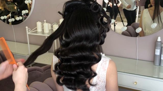 Голливудская волна на длинные волосы (как уложить челку) смотреть онлайн