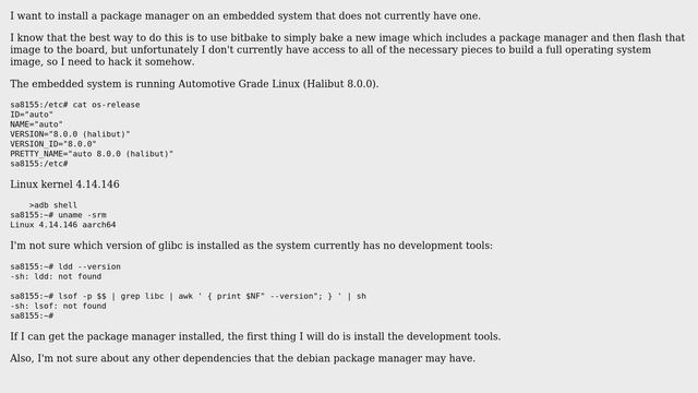 Unix & Linux: Where can I get a tarball of the debian package manager for aarch64? смотреть онлайн