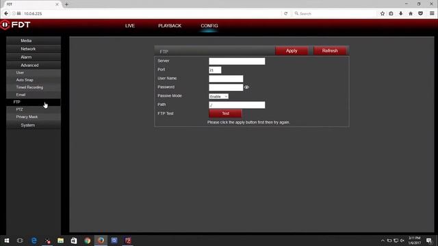File Transfer Protocol (FTP) Setup for FDT Cameras (FD7901, FD7902, FD7903) смотреть онлайн