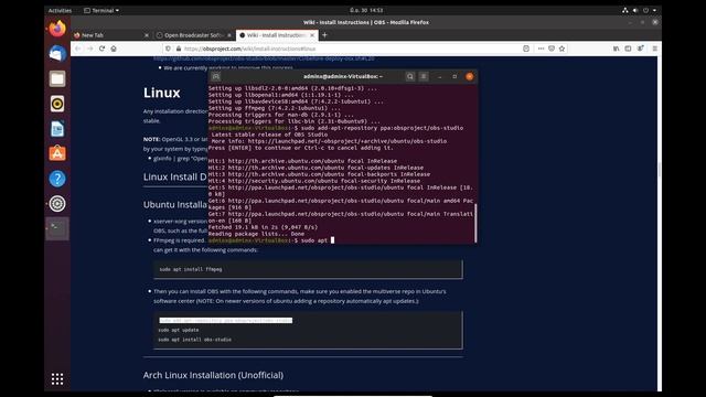 install OBS from Ubuntu 20.04LTS смотреть онлайн