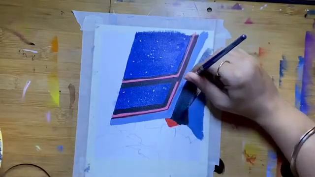 Easy Window Acrylic Painting | Simple Acrylic Painting For Beginners | Tutorial | Easy Painting смотреть онлайн