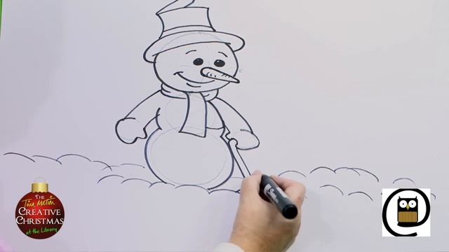 Winter Art with Tina: Learn how to draw a snowman смотреть онлайн