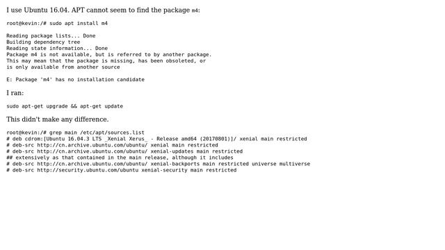 Ubuntu: Package missing when I run `sudo apt install ...` смотреть онлайн