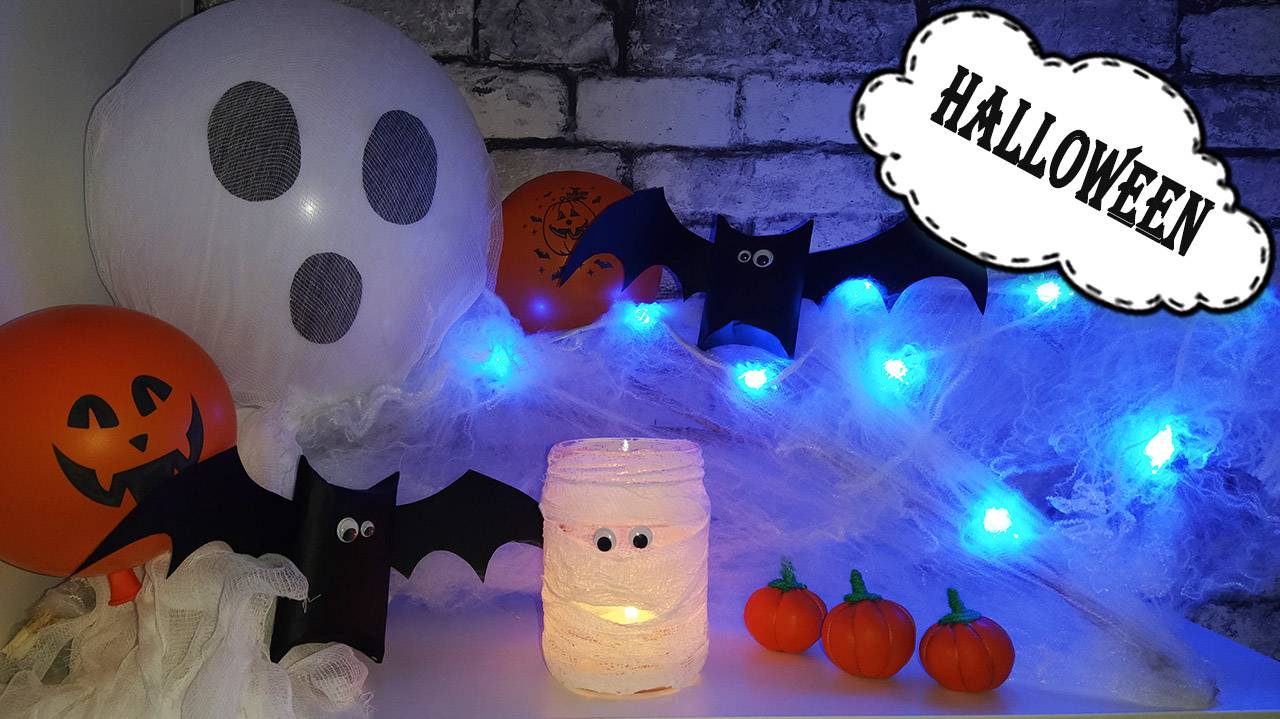 Тематические украшения комнаты своими руками на Хэллоуин. смотреть онлайн