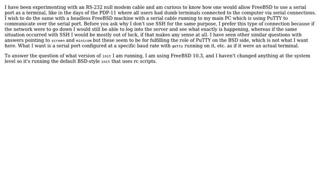 How do I use a serial terminal with a FreeBSD server? смотреть онлайн