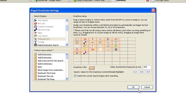 Top Firefox Search Plugin - Drag And Drop Zones