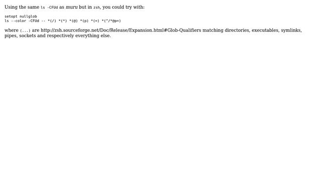 Unix & Linux: How can I list files by class/indicator (as in ls --classify) then by name? смотреть онлайн
