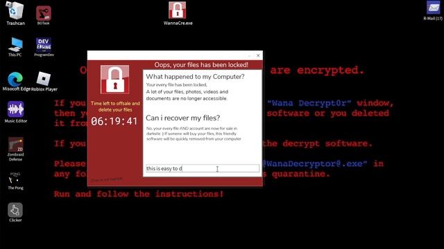 How to delete the wannacry virus on roblox Windows 10 OS смотреть онлайн