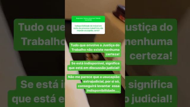 Indisponibilidade de imóvel devido a processo trabalhista não impede usucapião, certo? #direito смотреть онлайн
