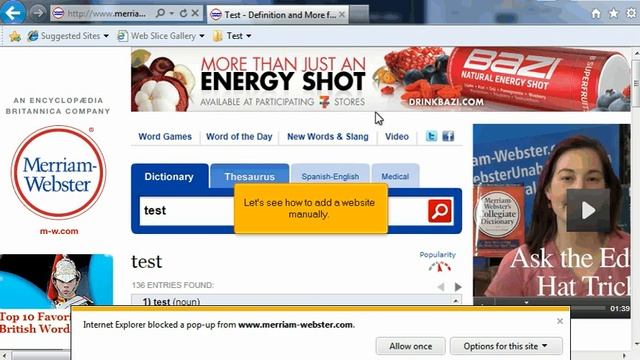 Internet Explorer - Controlling the pop-up blocker смотреть онлайн