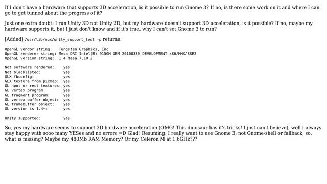 Ubuntu: Is it possible to run Gnome 3 without 3D acceleration hardware? смотреть онлайн
