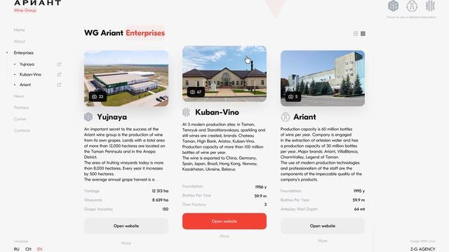 ZG - Концепция сайта винной группы АРИАНТ смотреть онлайн