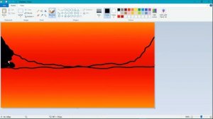 Sunset drawing | Ms paint | Computer drawing in ms paint | Sunset drawing in ms paint |