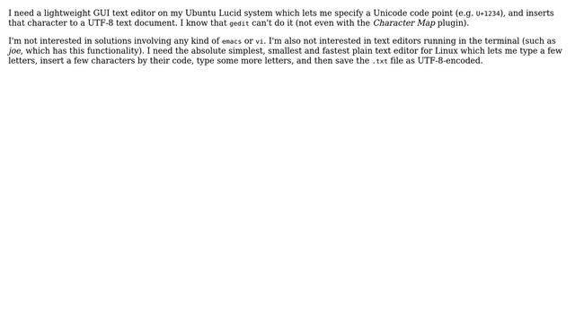 How can I insert a character code into a Linux text editor? смотреть онлайн