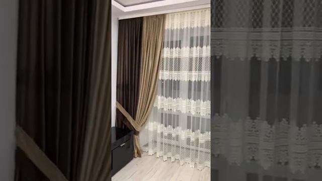 Тюль на основе фатина с красивой вышивкой для зала/гостиной или спальни. Цвет: Молочный смотреть онлайн