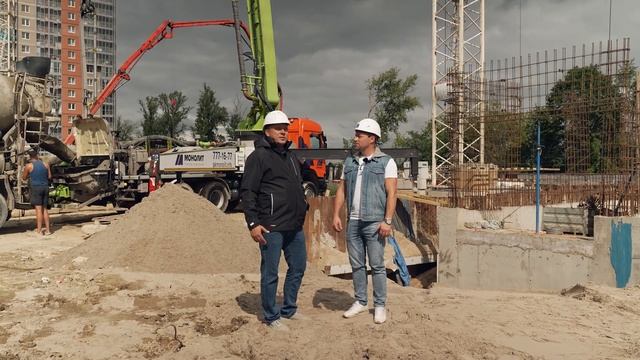 Бетонирование фундаментной плиты ЖК "Живи в Рыбацком" от ГК "Самолет" смотреть онлайн