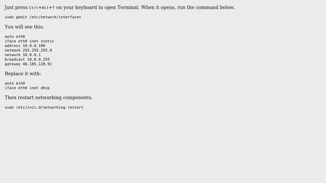 Ubuntu: I need to reset my computer's ip address to dhcp from static (2 Solutions!!) смотреть онлайн