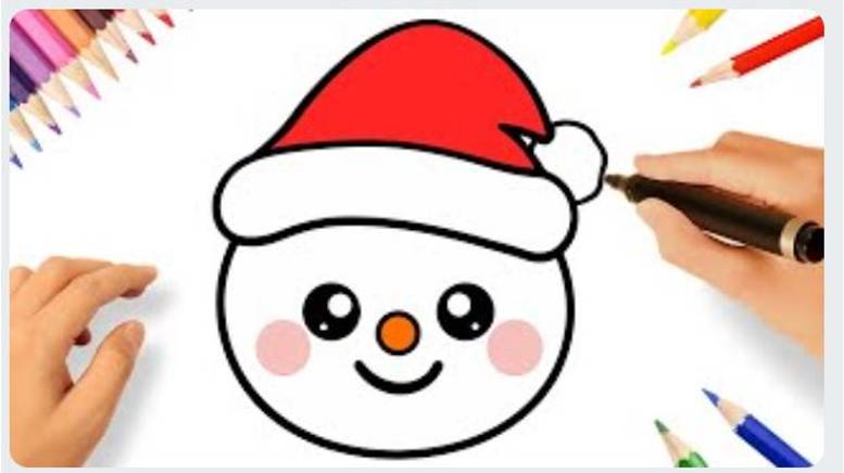 КАК ЛЕГКО НАРИСОВАТЬ МИЛОГО РОЖДЕСТВЕНСКОГО НОВОГОДНЕГО СНЕГОВИКА ⛄🎄| МИЛЫЕ РОЖДЕСТВЕНСКИЕ РИСУНКИ смотреть онлайн
