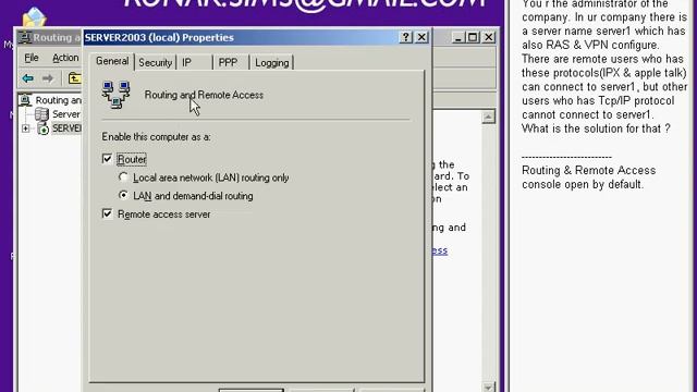Configure RRAS to connect both IPX Appletalk & TCP IP clients смотреть онлайн