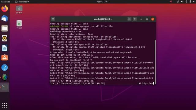 Tutorial Install Filezilla (OS Linux) смотреть онлайн