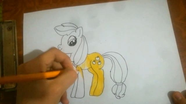 lets draw PONY Cartoon(Apple Jack) and Colour it | Easy | POP смотреть онлайн