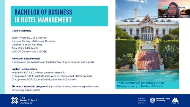 The Hotel School, Australia - Yes Education Agent Webinar Training смотреть онлайн