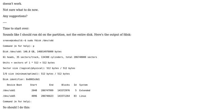 Used dd to backup a disk, now want to look at the filesystem смотреть онлайн