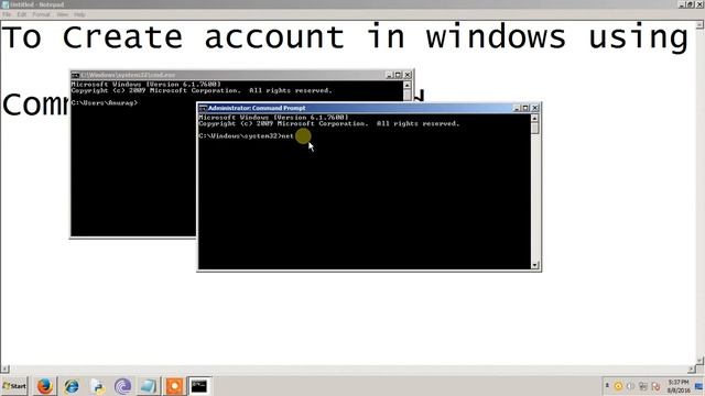 Create a user account in windows using command prompt or cmd смотреть онлайн