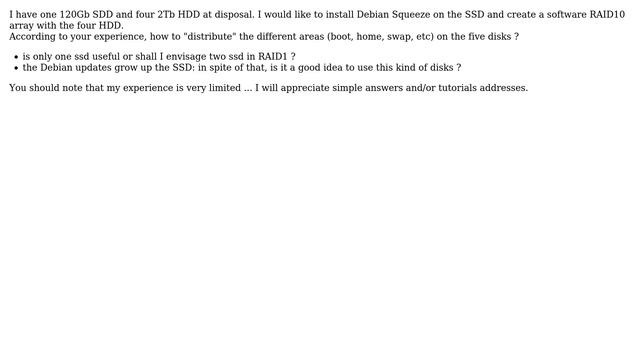 Unix & Linux: Fresh installation of debian and raid10 array with SSD and HDD смотреть онлайн
