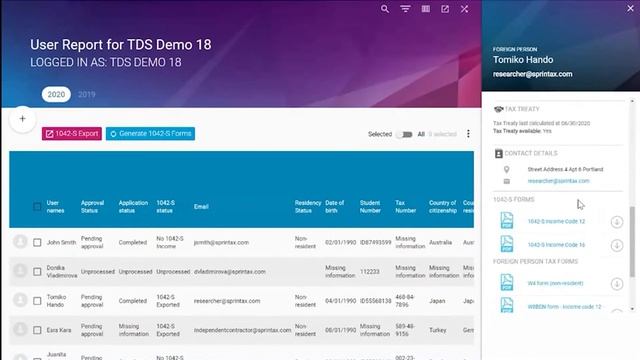 How to view an individual user record in Sprintax TDS смотреть онлайн