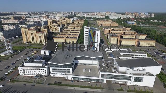 Aerial view of residential area in Kazan, Russia смотреть онлайн