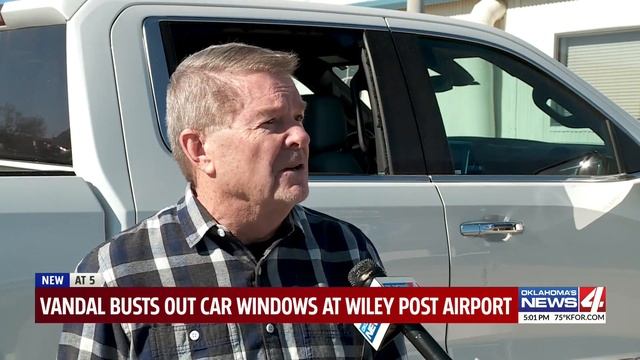 Vandals busts out car windows at Wiley Post Airport смотреть онлайн