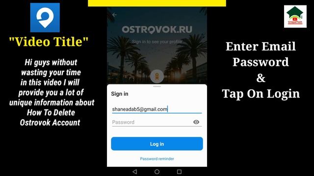 How To Delete Ostrovok Account||Ostrovok Account Delete||Delete Ostrovok Account||Unique Tech 55