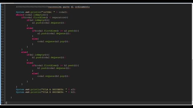 Ordinamento pile da coda - Java смотреть онлайн