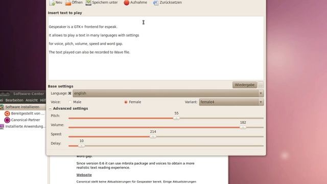 Ubuntu 10.04 + Gespeaker ( Text to Speach - Sprachausgabe ) смотреть онлайн